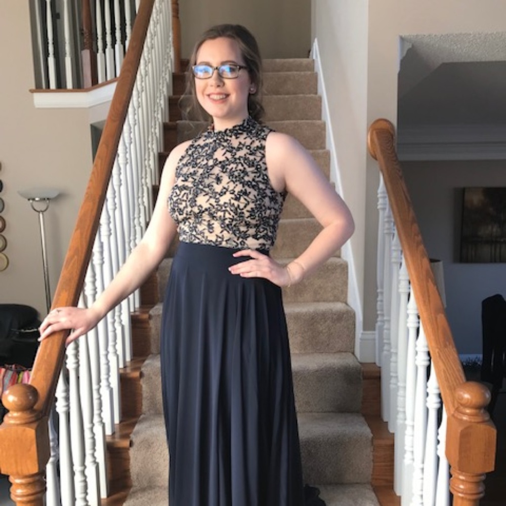 City Triangles Formal Dress Navy Size 9 Like New